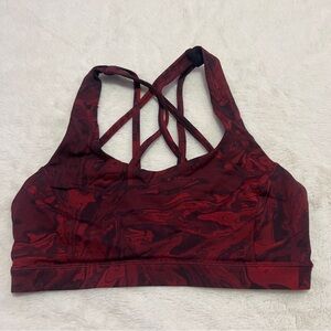 Red lululemon sports bra